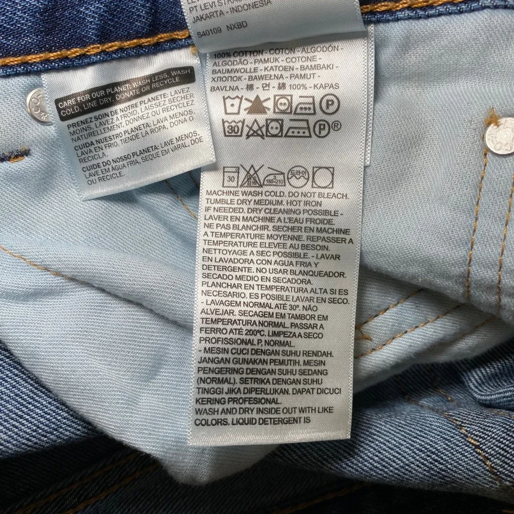 Levis 505 Regular Fit Straight Leg Jeans Mens 34x32 Medium Wash Denim